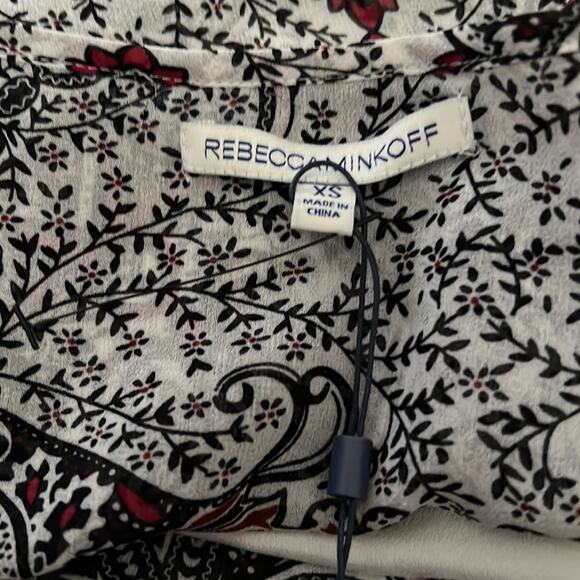 Rebecca Minkoff Multi Floral Cappy Dress Large Cold Shoulder SIze XS NWT $298 - Picture 7 of 13